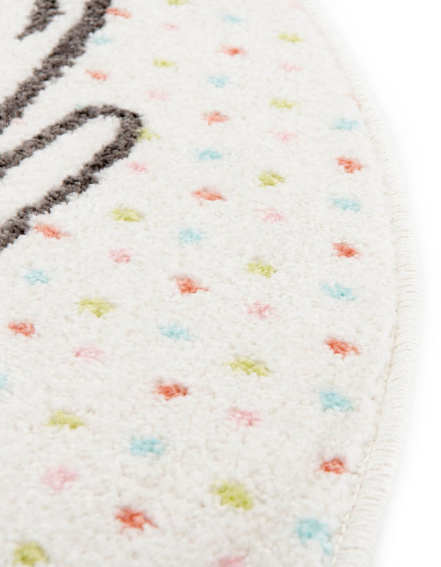 Gray 8' x 8' Whimsy Kids Round Rug