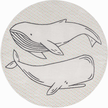 Gray 8' x 8' Whimsy Kids Round Rug