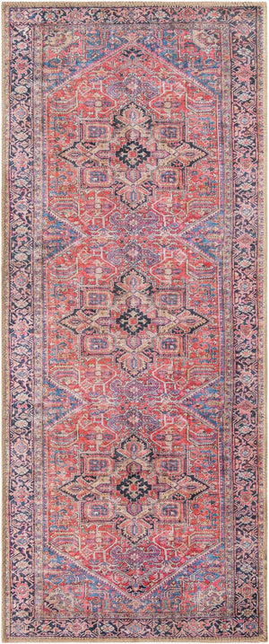 Red 2' x 5' 1 Timeless Washable Runner Rug