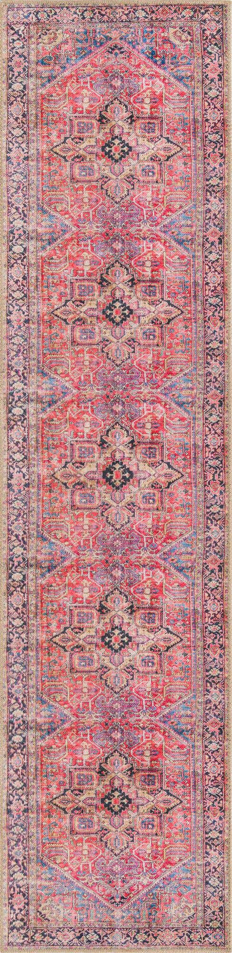 Red 2' x 8' Timeless Washable Runner Rug