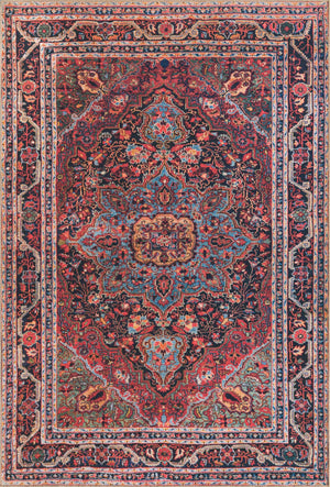 Washable Burgundy 6' 1 x 9' Timeless Rectangle Area Rug Easy to Clean Stain Resistant & Durable Traditional Classic Vintage Design Carpet for Sale at Rug Engine