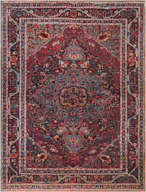 Washable Burgundy 9' x 12' Timeless Rectangle Area Rug Easy to Clean Stain Resistant & Durable Traditional Classic Vintage Design Carpet for Sale at Rug Engine
