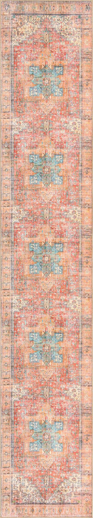 Washable Rust Red 2' 6 x 14' 1 Timeless Runner Area Rug Easy to Clean Stain Resistant & Durable Traditional Classic Vintage Design Carpet for Sale at Rug Engine
