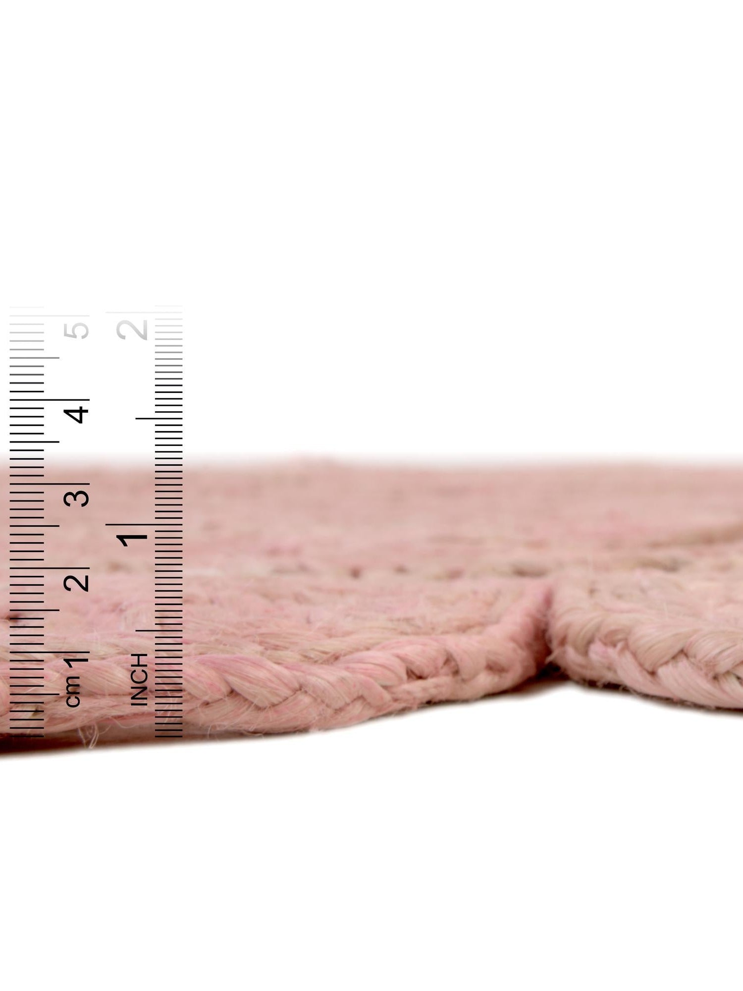 Pink 5' 1 x 5' 1 Braided Jute Round Area Rug 100% Jute Hand Braided Natural Eco-Friendly Boho Style Carpet for Living Rooms Dining Office Space Dorms for Sale at Rug Engine