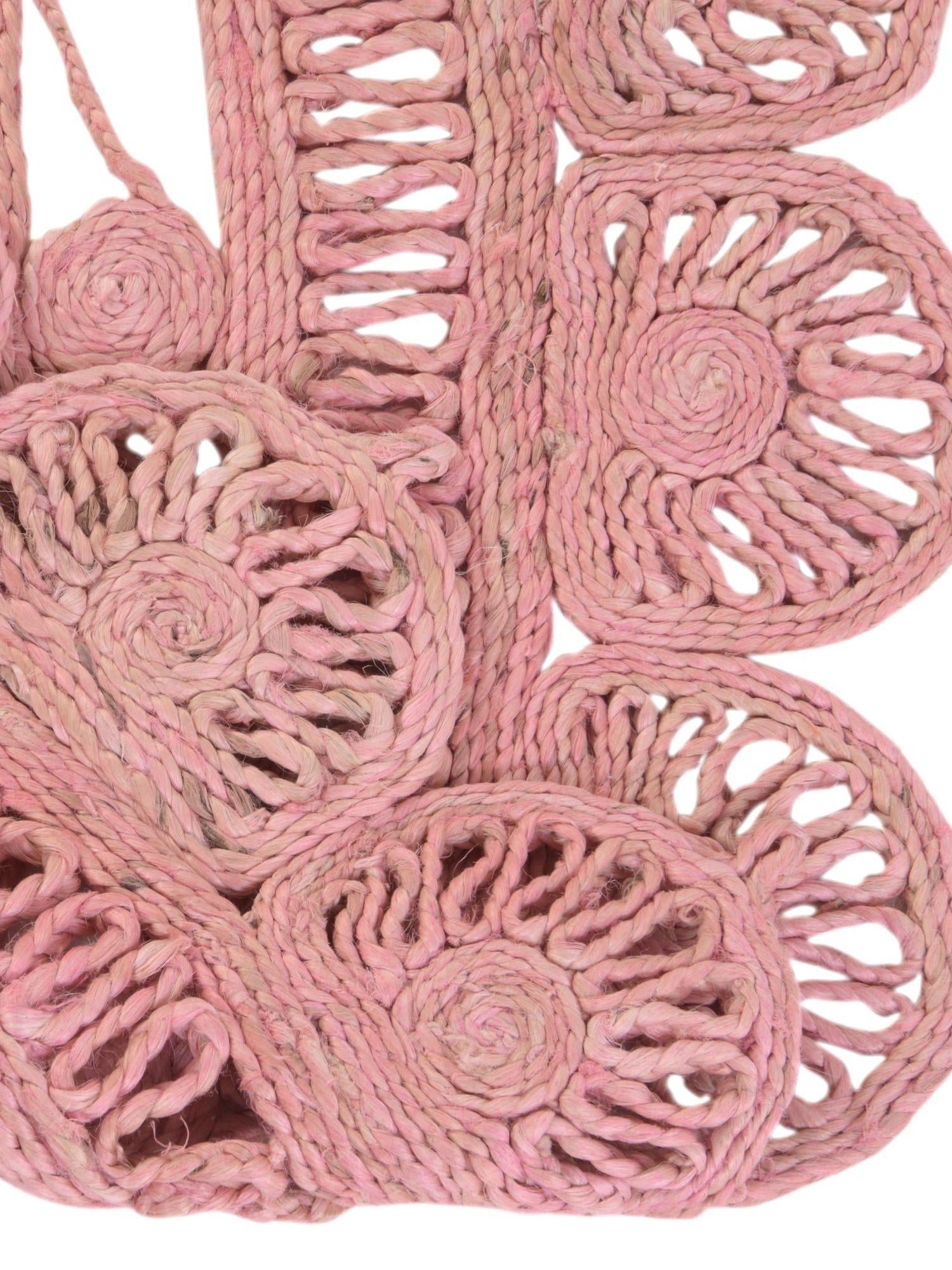 Pink 5' 1 x 5' 1 Braided Jute Round Area Rug 100% Jute Hand Braided Natural Eco-Friendly Boho Style Carpet for Living Rooms Dining Office Space Dorms for Sale at Rug Engine