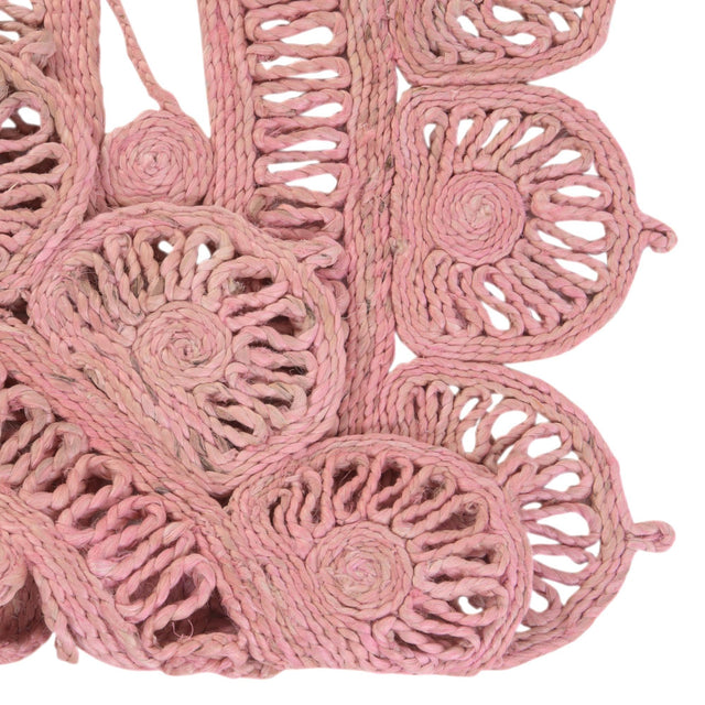 Pink 3' 1 x 3' 1 Braided Jute Round Rug