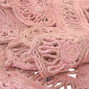Pink 8' x 10' Braided Jute Oval Rug