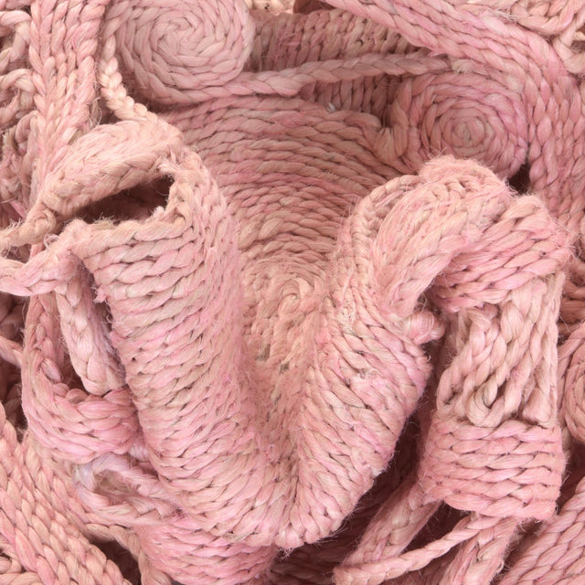 Pink 8' x 10' Braided Jute Oval Rug