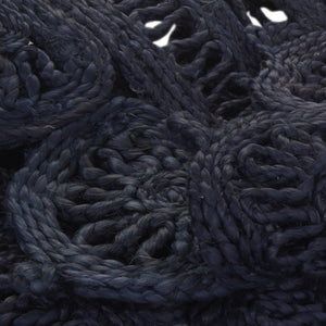 Navy Blue 8' x 8' Braided Jute Round Rug