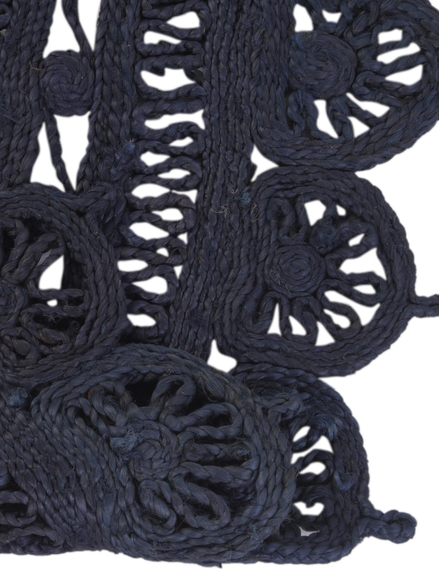 Navy Blue 2' x 2' Braided Jute Round Area Rug 100% Jute Hand Braided Natural Eco-Friendly Boho Style Carpet for Living Rooms Dining Office Space Dorms for Sale at Rug Engine