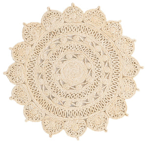 Ivory 3' 1 x 3' 1 Braided Jute Round Rug