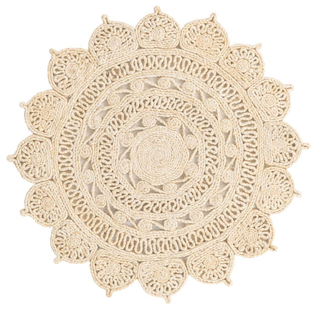 Ivory 3' 1 x 3' 1 Braided Jute Round Rug