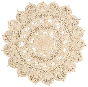 Ivory 4' 1 x 4' 1 Braided Jute Round Rug