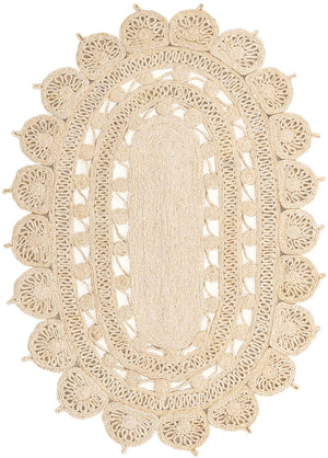 Ivory 4' 1 x 6' 1 Braided Jute Oval Rug