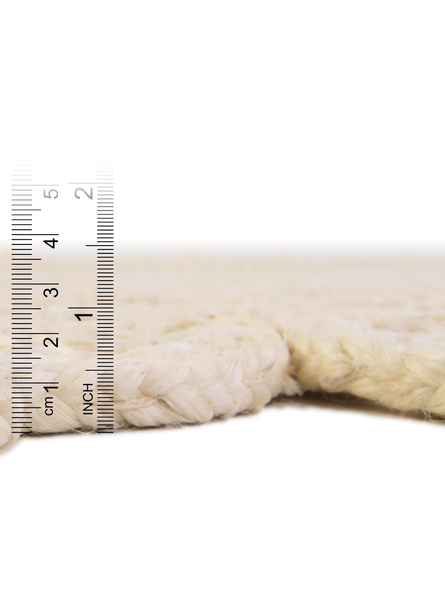 Ivory 5' 1 x 5' 1 Braided Jute Round Area Rug 100% Jute Hand Braided Natural Eco-Friendly Boho Style Carpet for Living Rooms Dining Office Space Dorms for Sale at Rug Engine