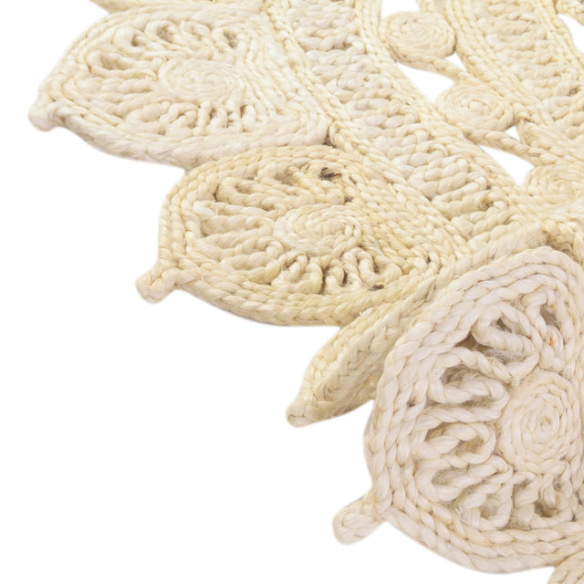 Ivory 8' x 8' Braided Jute Round Rug