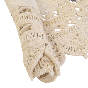 Ivory 8' x 8' Braided Jute Round Rug