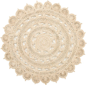 Ivory 5' 1 x 5' 1 Braided Jute Round Rug