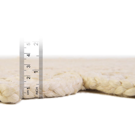 Ivory 3' 1 x 5' 1 Braided Jute Oval Area Rug 100% Jute Hand Braided Natural Eco-Friendly Boho Style Carpet for Living Rooms Dining Office Space Dorms for Sale at Rug Engine