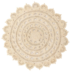 Ivory 6' 1 x 6' 1 Braided Jute Round Rug