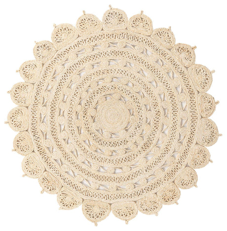 Ivory 6' 1 x 6' 1 Braided Jute Round Rug