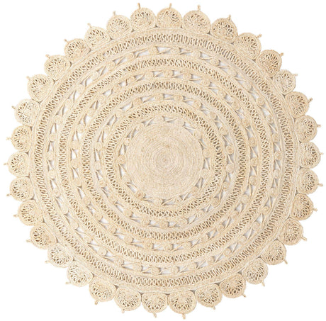 Ivory 8' x 8' Braided Jute Round Rug
