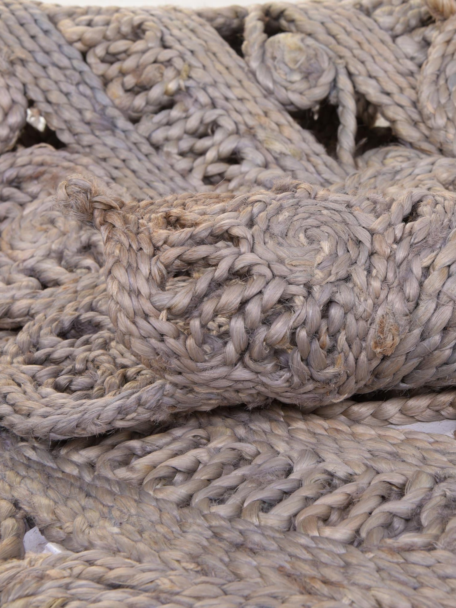 Gray 3' 1 x 3' 1 Braided Jute Round Area Rug 100% Jute Hand Braided Natural Eco-Friendly Boho Style Carpet for Living Rooms Dining Office Space Dorms for Sale at Rug Engine