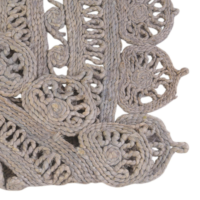 Gray 6' 1 x 6' 1 Braided Jute Round Rug