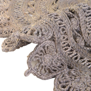 Gray 6' 1 x 6' 1 Braided Jute Round Rug