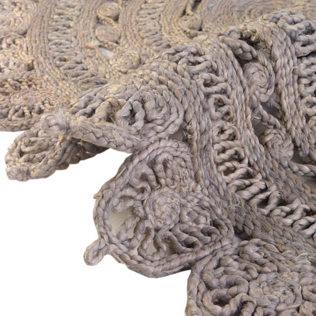 Gray 6' 1 x 6' 1 Braided Jute Round Area Rug 100% Jute Hand Braided Natural Eco-Friendly Boho Style Carpet for Living Rooms Dining Office Space Dorms for Sale at Rug Engine