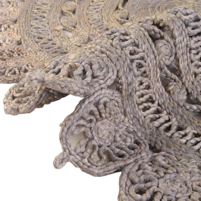 Gray 6' 1 x 6' 1 Braided Jute Round Rug