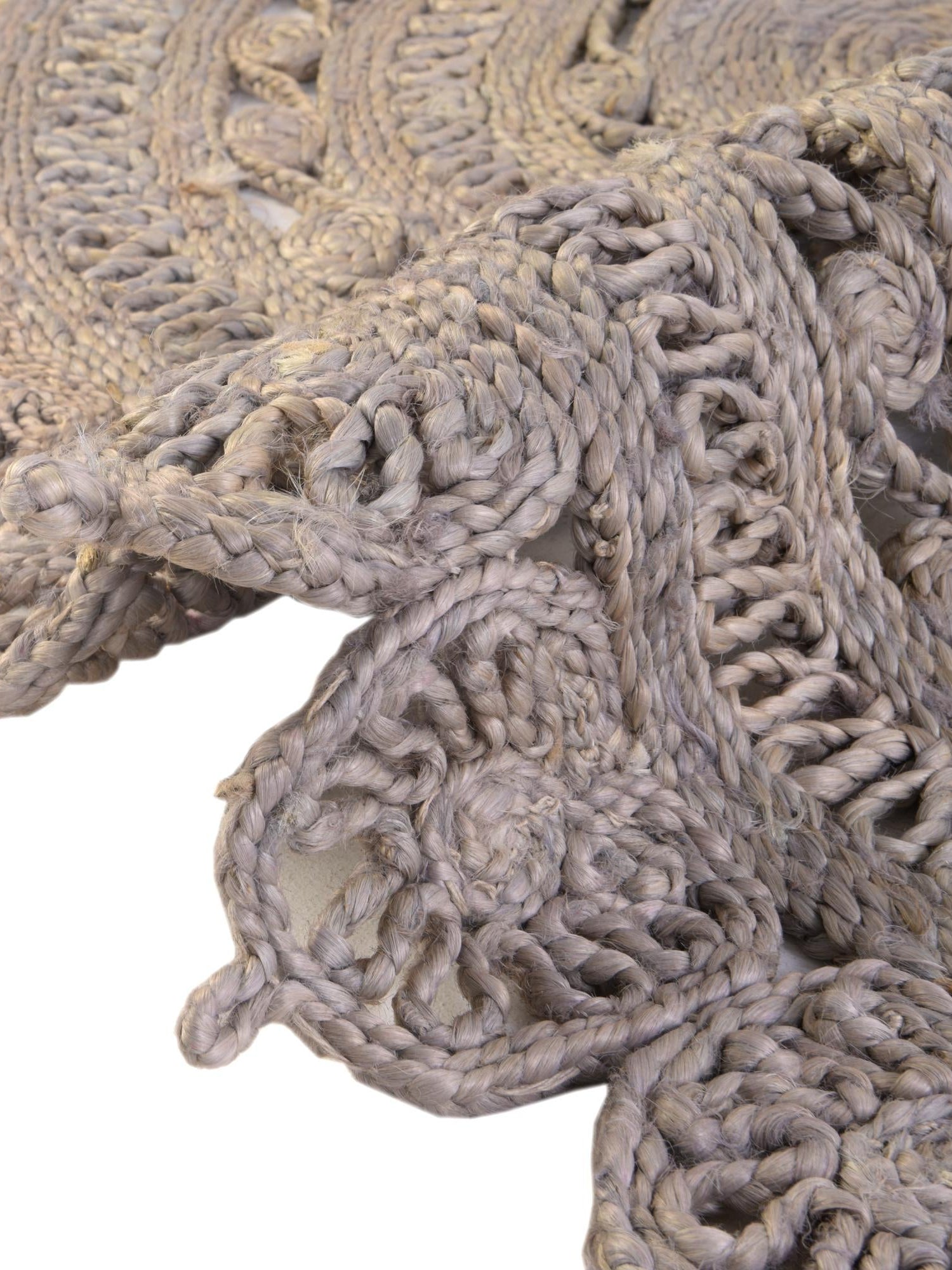 Gray 3' 1 x 3' 1 Braided Jute Round Area Rug 100% Jute Hand Braided Natural Eco-Friendly Boho Style Carpet for Living Rooms Dining Office Space Dorms for Sale at Rug Engine