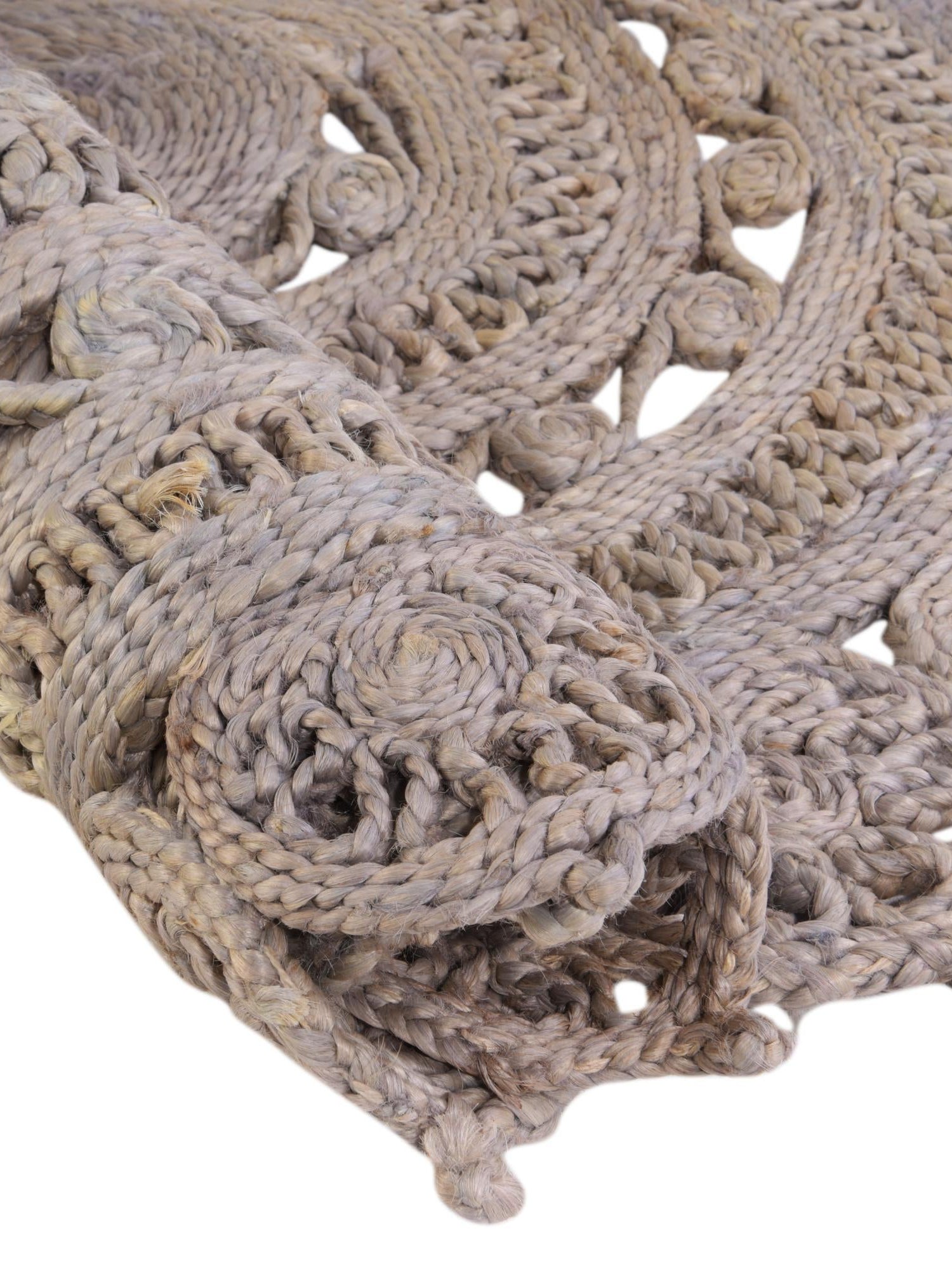 Gray 2' x 2' Braided Jute Round Area Rug 100% Jute Hand Braided Natural Eco-Friendly Boho Style Carpet for Living Rooms Dining Office Space Dorms for Sale at Rug Engine
