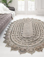 Gray 8' x 10' Braided Jute Oval Rug
