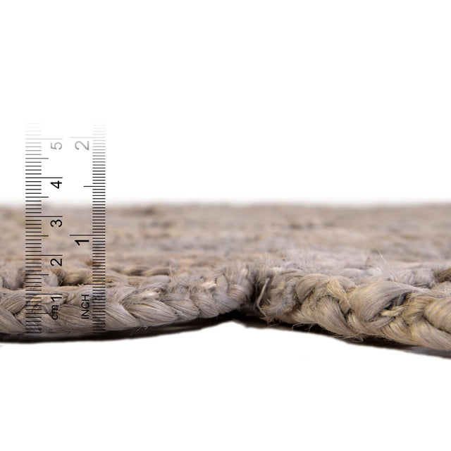 Gray 8' x 10' Braided Jute Oval Rug