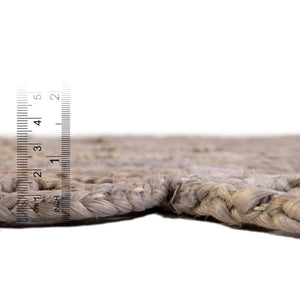 Gray 3' 1 x 5' 1 Braided Jute Oval Rug