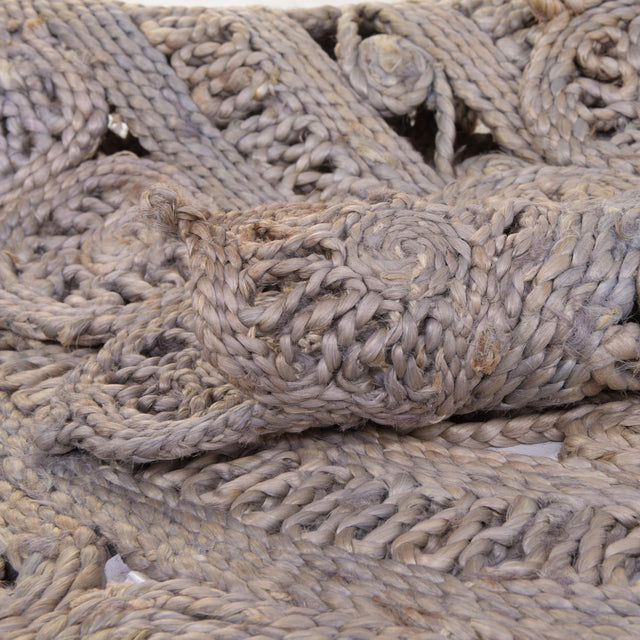 Gray 8' x 10' Braided Jute Oval Rug