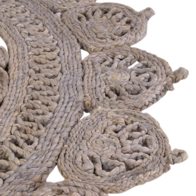 Gray 5' 1 x 8' Braided Jute Oval Rug