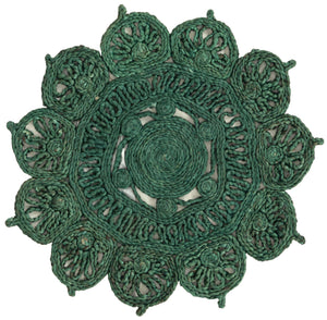 Hunter Green 2' x 2' Braided Jute Round Rug
