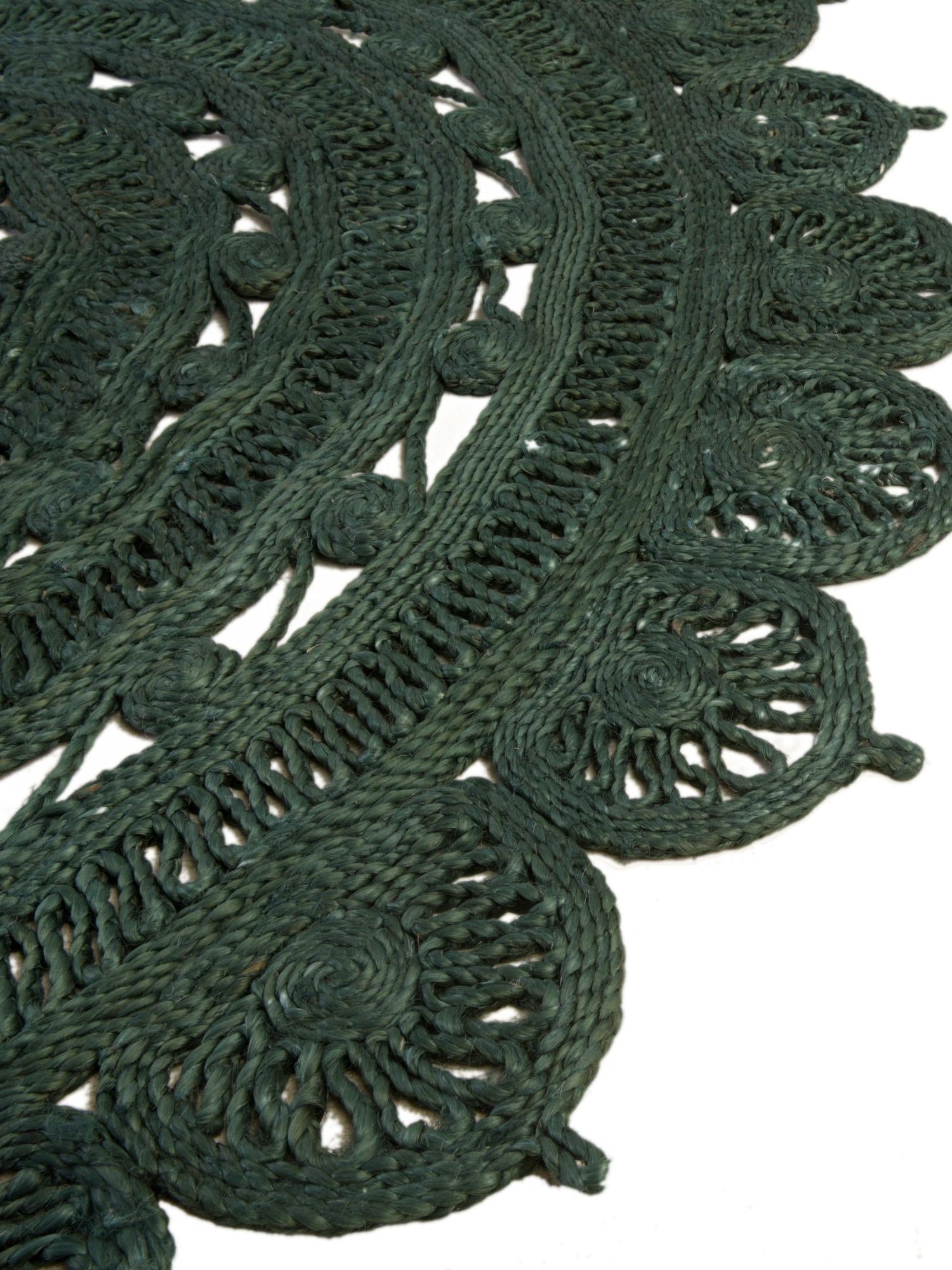 Hunter Green 5' 1 x 5' 1 Braided Jute Round Area Rug 100% Jute Hand Braided Natural Eco-Friendly Boho Style Carpet for Living Rooms Dining Office Space Dorms for Sale at Rug Engine