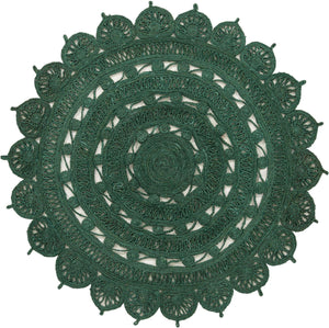Hunter Green 5' 1 x 5' 1 Braided Jute Round Rug