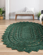 Hunter Green 8' x 10' Braided Jute Oval Rug