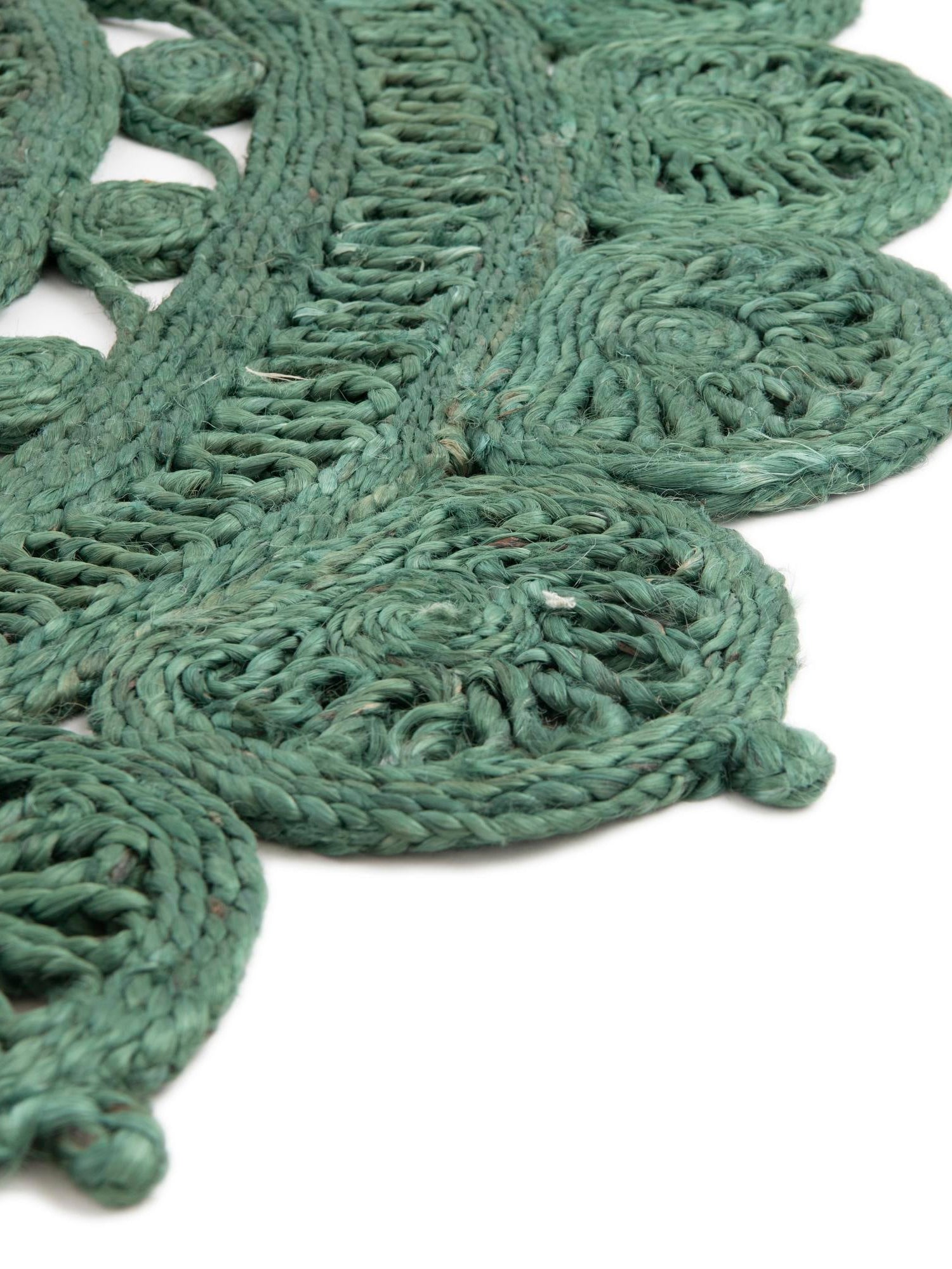 Hunter Green 5' 1 x 5' 1 Braided Jute Round Area Rug 100% Jute Hand Braided Natural Eco-Friendly Boho Style Carpet for Living Rooms Dining Office Space Dorms for Sale at Rug Engine