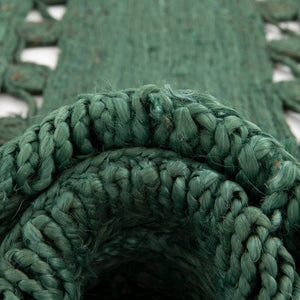 Hunter Green 2' x 2' Braided Jute Round Rug