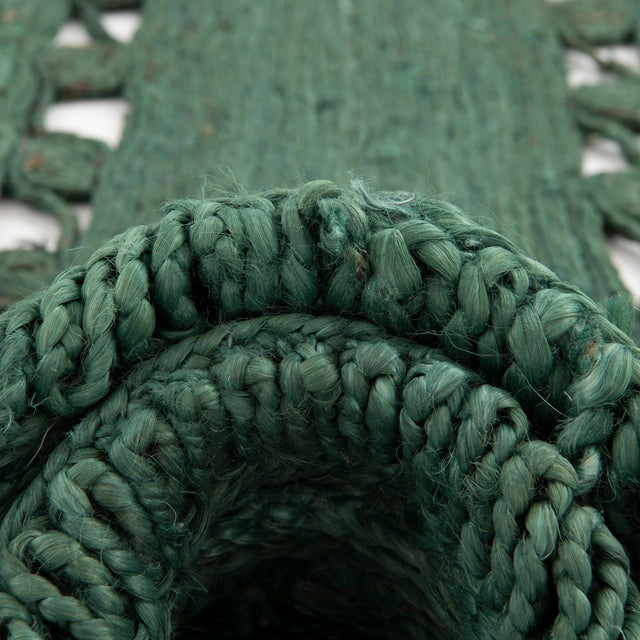 Hunter Green 2' x 2' Braided Jute Round Rug