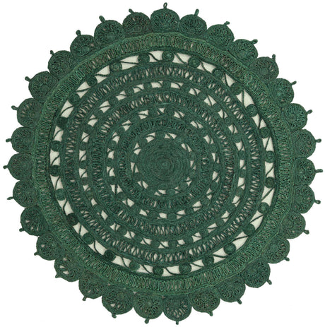 Hunter Green 6' 1 x 6' 1 Braided Jute Round Rug