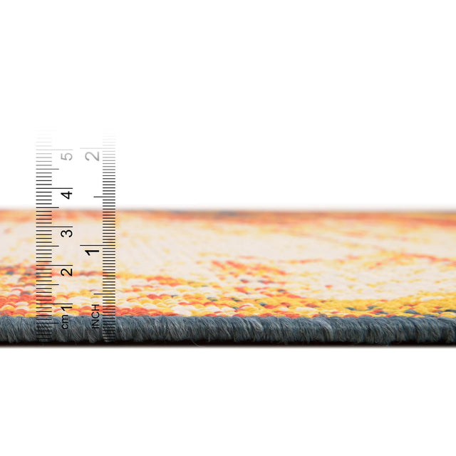 Multicolor 4' 1 x 4' 1 Outdoor Coastal Round Rug