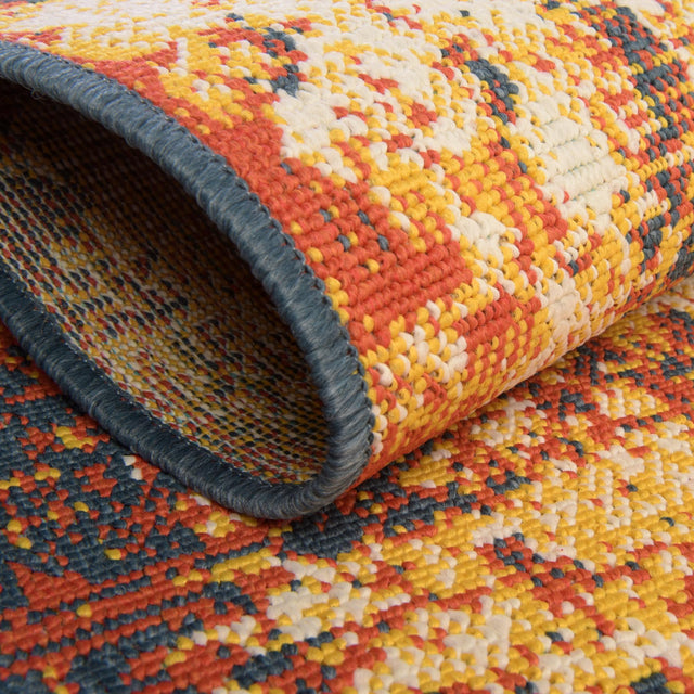 Multicolor 4' 1 x 4' 1 Outdoor Coastal Round Rug