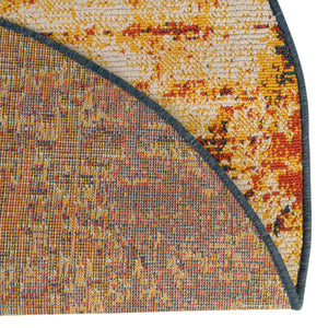 Multicolor 4' 1 x 4' 1 Outdoor Coastal Round Rug