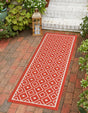 Rust Red 2' x 6' 1 Outdoor Trellis Runner Rug